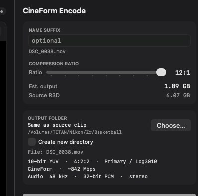 Compression ratio set to 12:1.